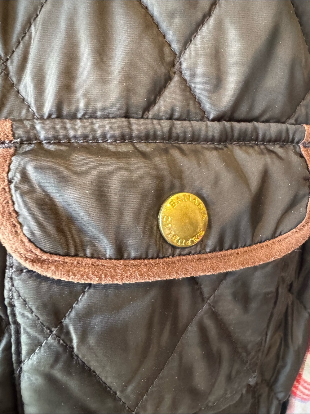 Banana Republic Black Quilted Vest with Brown Trim - Picture 5 of 6